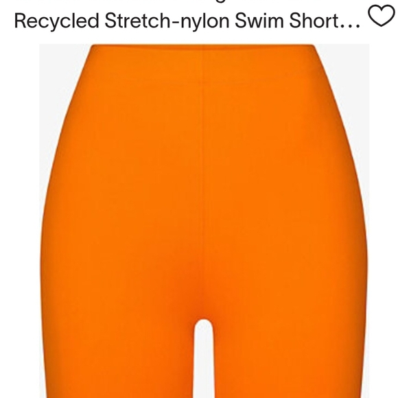 SKIMS Bold Orange Bike Recycled Swim Mid Rise Shorts - Picture 1 of 6